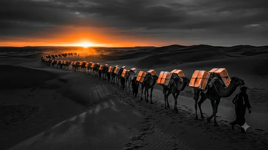 Nghi lễ ướp xác bằng muối natron; hành trình xuyên Sahara đến thành phố muối Taghaza.